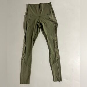 Lululemon Mesh Army Green Leggings sz 6